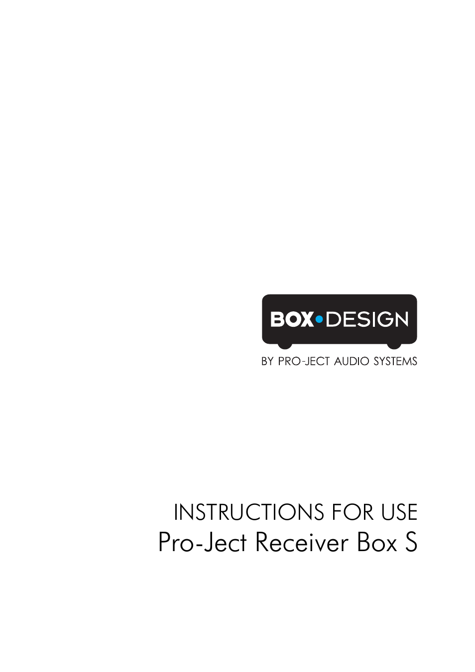 Pro-Ject Audio Systems Receiver Box S User Manual | 6 pages