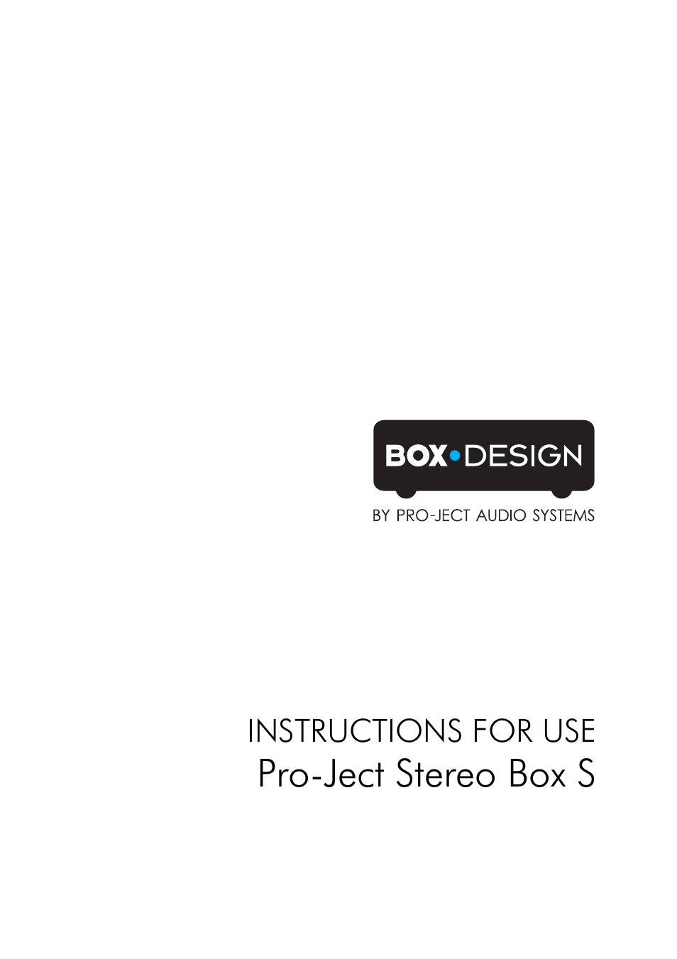 Pro-Ject Audio Systems Stereo Box S User Manual | 4 pages