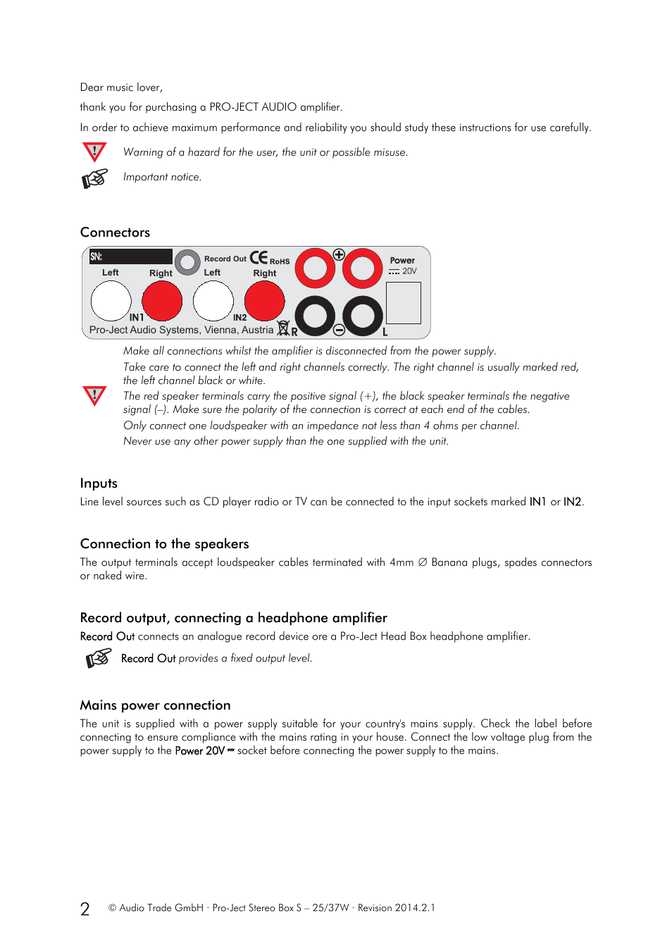 Pro-Ject Audio Systems Stereo Box S User Manual | Page 2 / 4