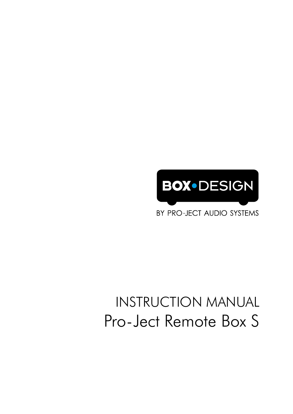 Pro-Ject Audio Systems Remote Box S User Manual | 12 pages