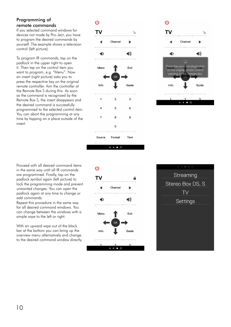 Programming of remote commands | Pro-Ject Audio Systems Remote Box S User Manual | Page 10 / 12