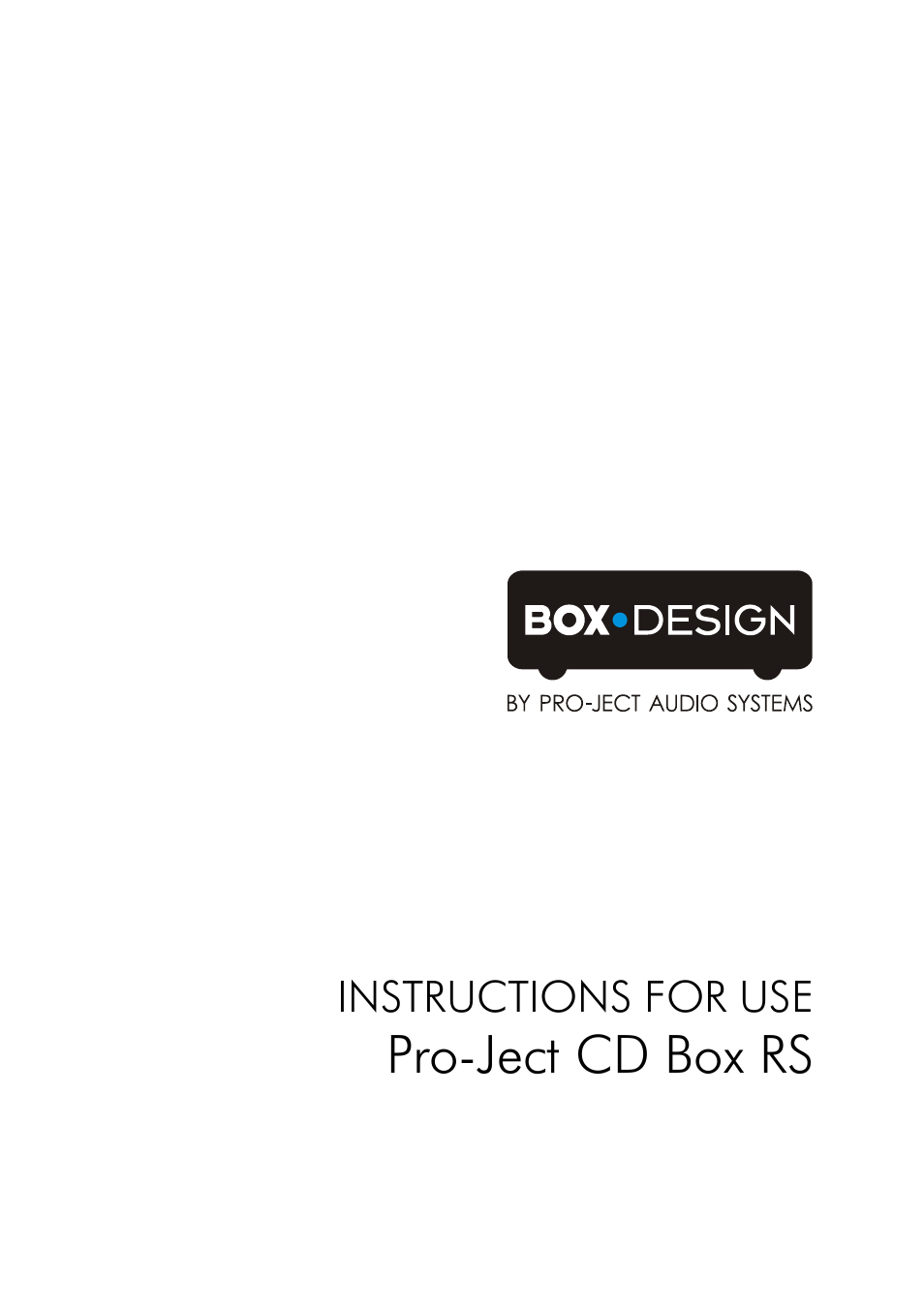 Pro-Ject Audio Systems CD Box RS User Manual | 6 pages