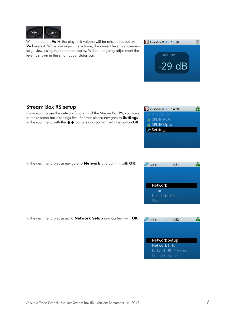 Stream box rs setup | Pro-Ject Audio Systems Stream Box RS User Manual | Page 7 / 20