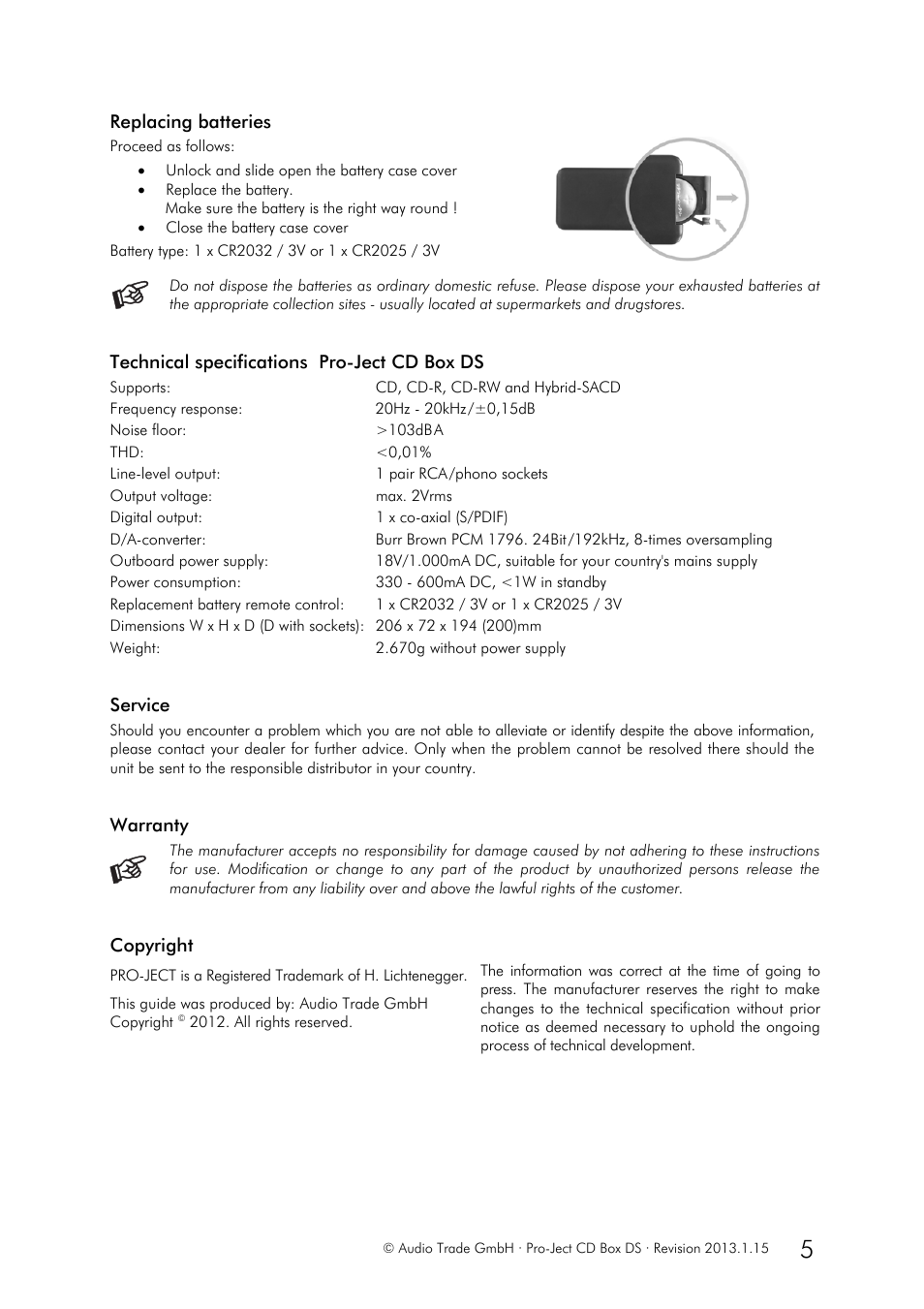 Pro-Ject Audio Systems CD Box DS User Manual | Page 5 / 5