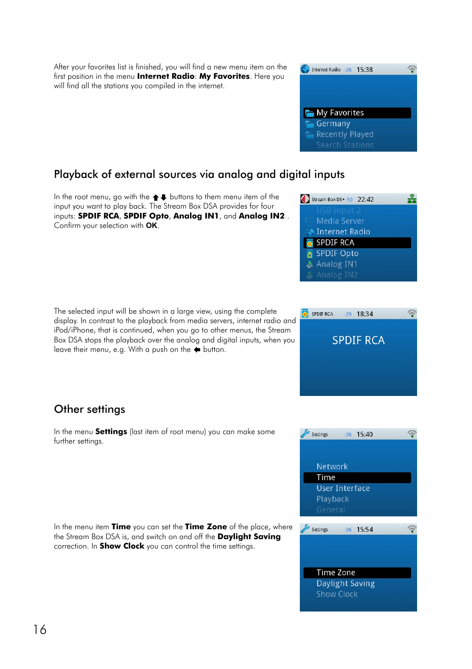 Other settings | Pro-Ject Audio Systems Stream Box DSA User Manual | Page 16 / 20