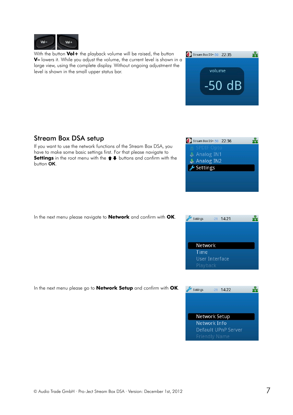 Stream box dsa setup | Pro-Ject Audio Systems Stream Box DSA User Manual | Page 7 / 20