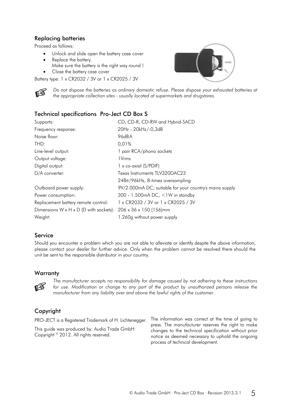 Pro-Ject Audio Systems CD Box S User Manual | Page 5 / 5