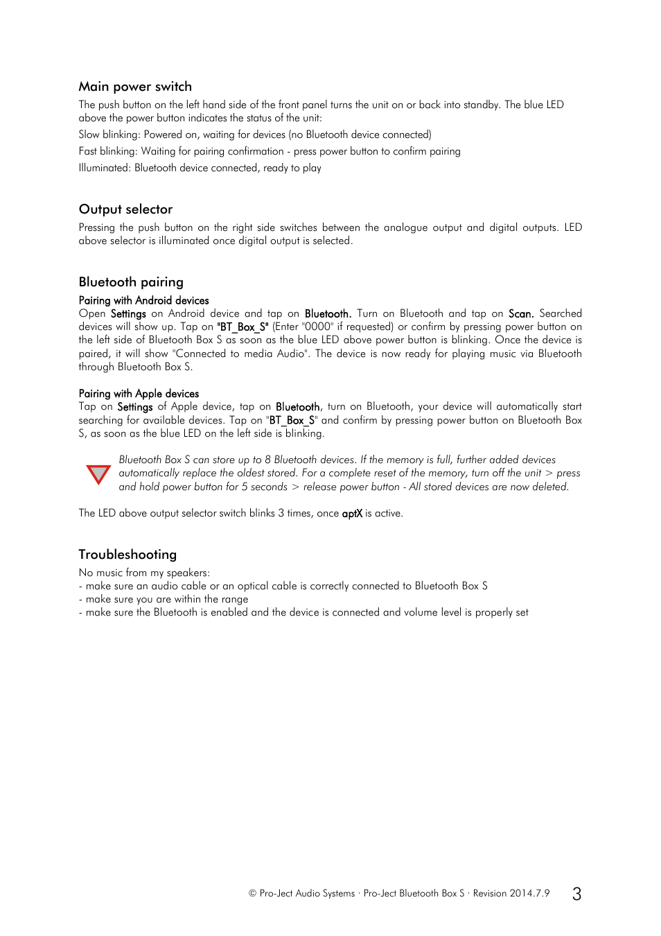 Pro-Ject Audio Systems Bluetooth Box S User Manual | Page 3 / 4