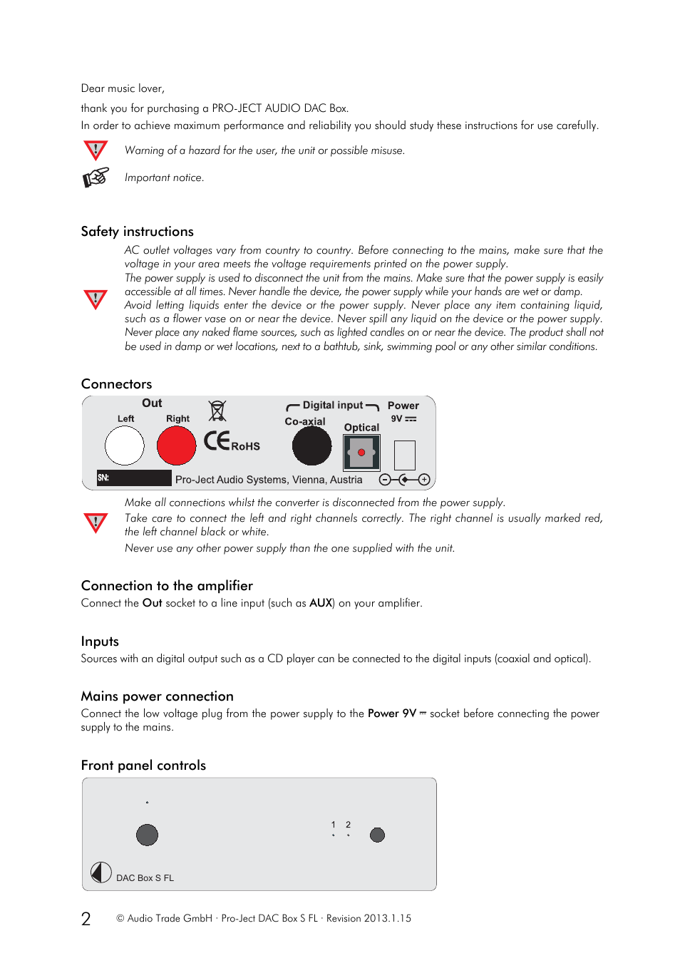 Pro-Ject Audio Systems DAC Box S FL User Manual | Page 2 / 3