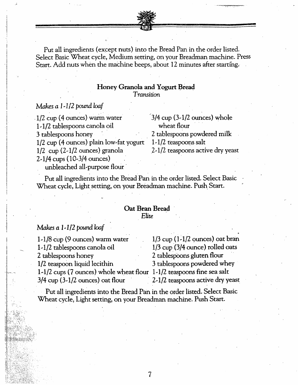 Breadman BREAD BAKER  TR845 User Manual | Page 47 / 53