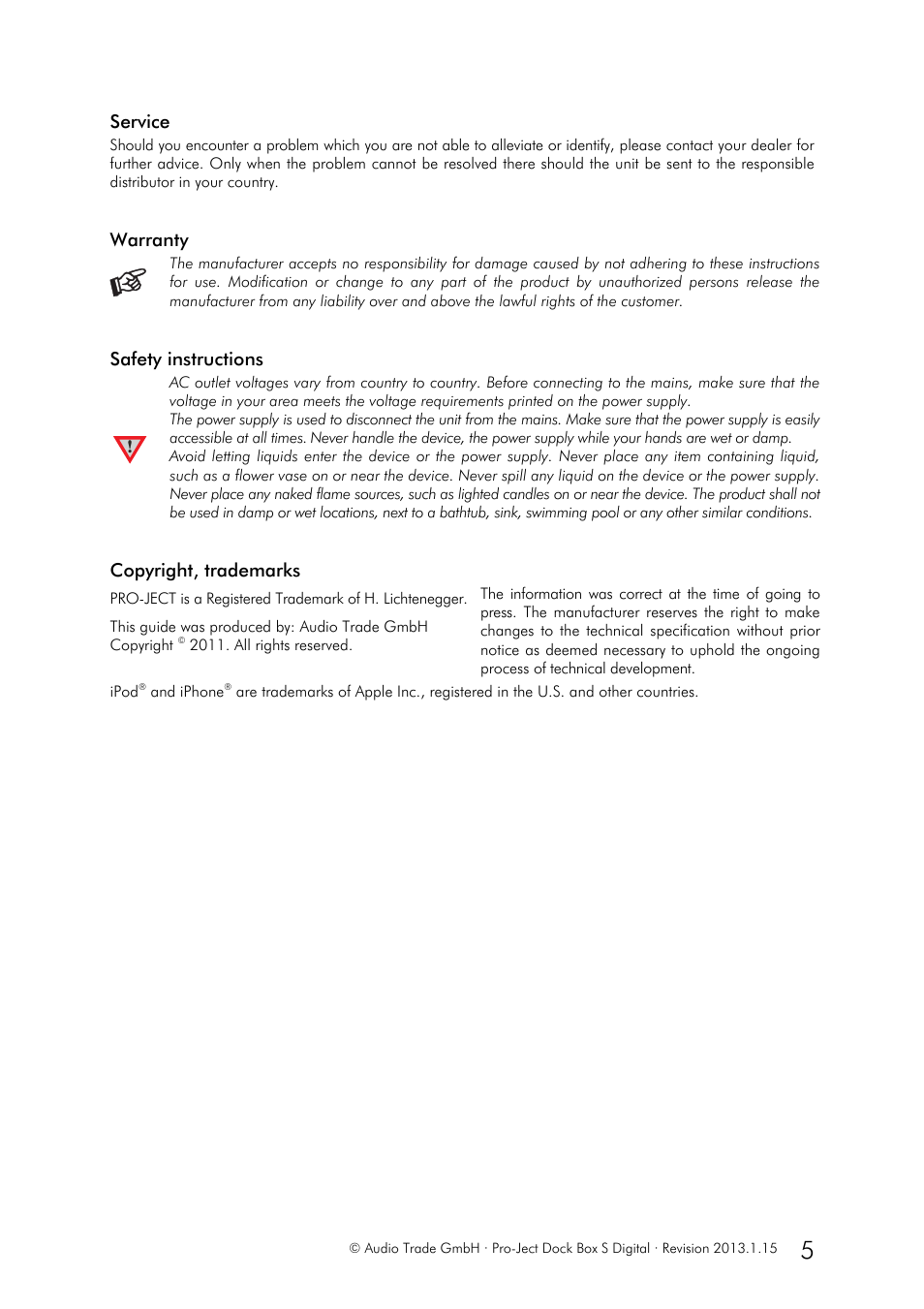 Pro-Ject Audio Systems Dock Box S Digital User Manual | Page 5 / 5