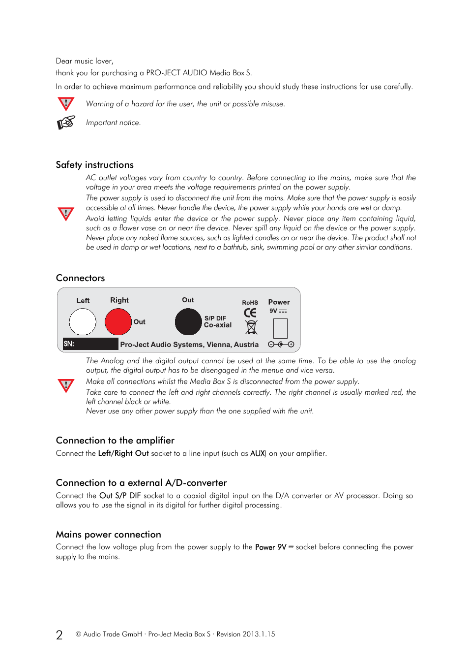Pro-Ject Audio Systems Media Box S User Manual | Page 2 / 5