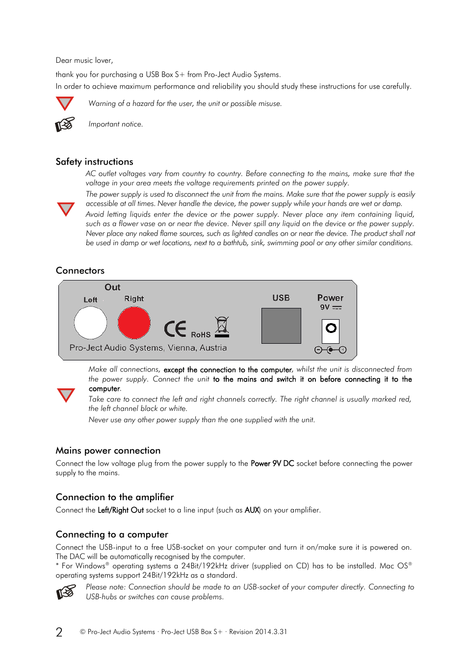 Pro-Ject Audio Systems USB Box S User Manual | Page 2 / 4