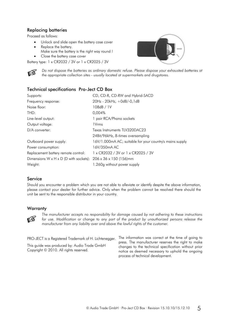 Pro-Ject Audio Systems CD Box User Manual | Page 5 / 5