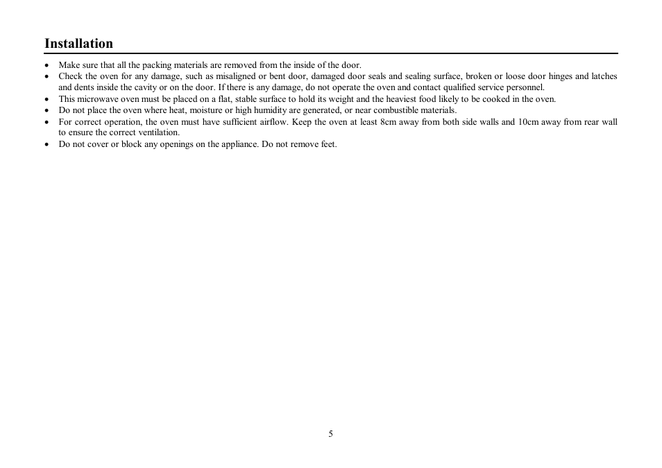 Installation | Hyundai H-MW1425 User Manual | Page 5 / 26