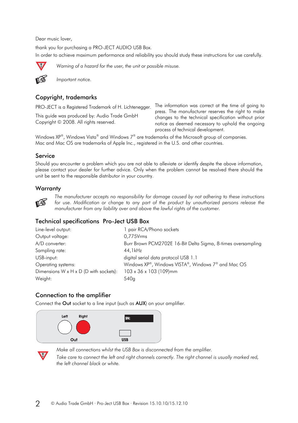 Pro-Ject Audio Systems USB Box User Manual | Page 2 / 7