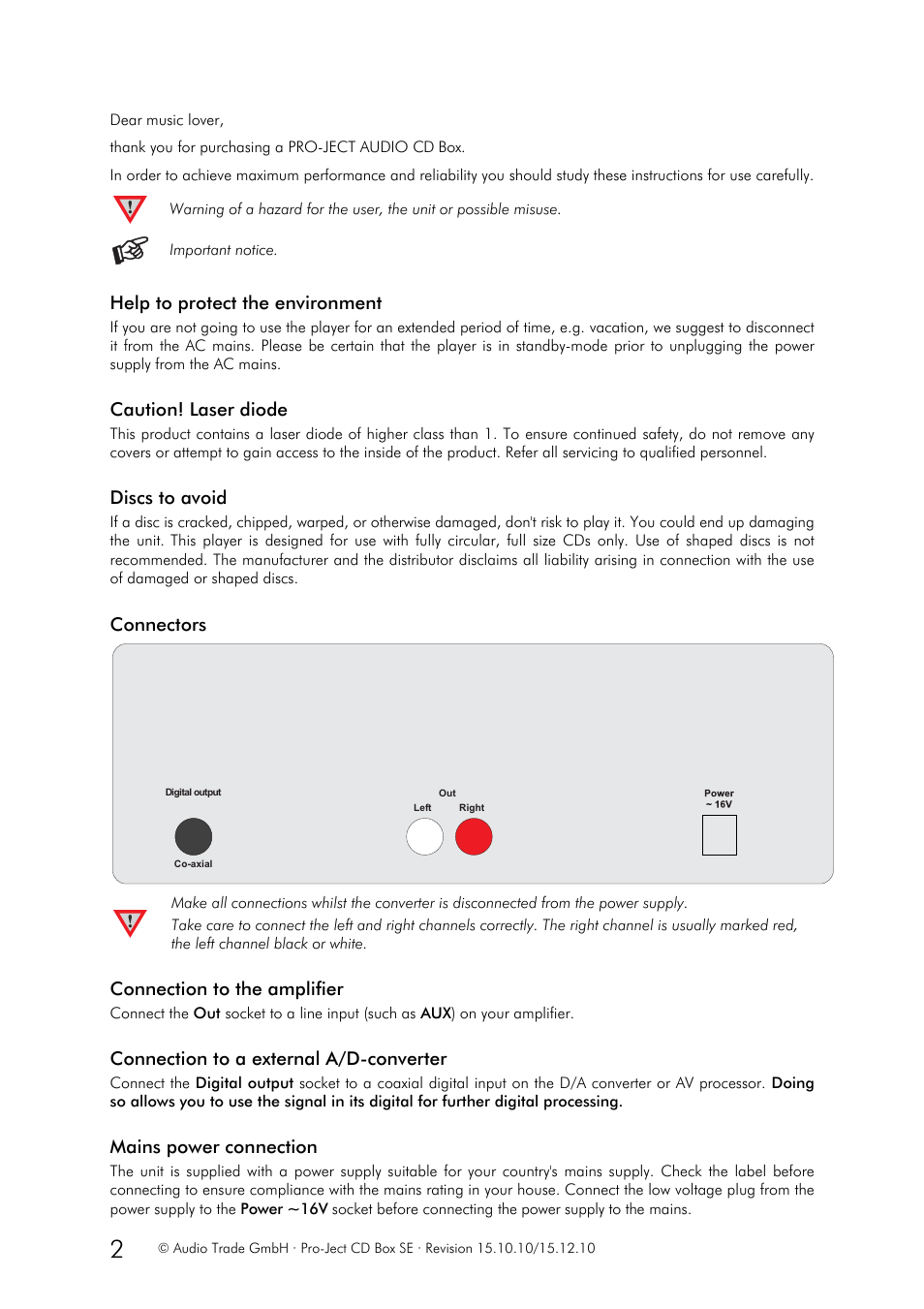 Pro-Ject Audio Systems CD Box SE User Manual | Page 2 / 5