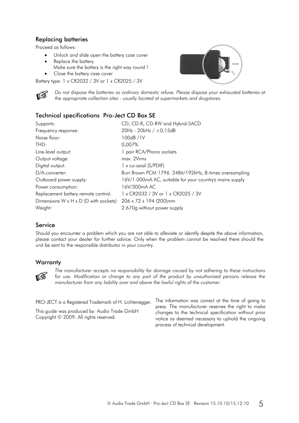 Pro-Ject Audio Systems CD Box SE User Manual | Page 5 / 5