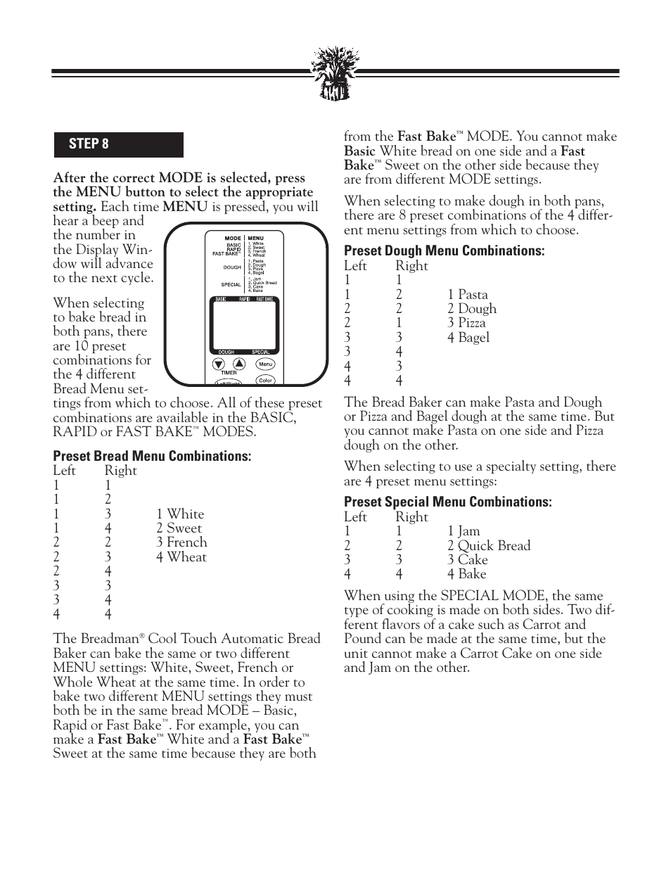 Breadman BREAD BAKER TR2828G User Manual | Page 17 / 80