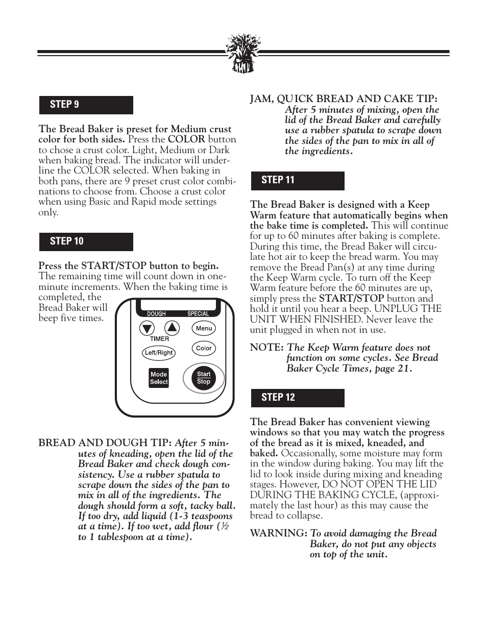 Breadman BREAD BAKER TR2828G User Manual | Page 18 / 80