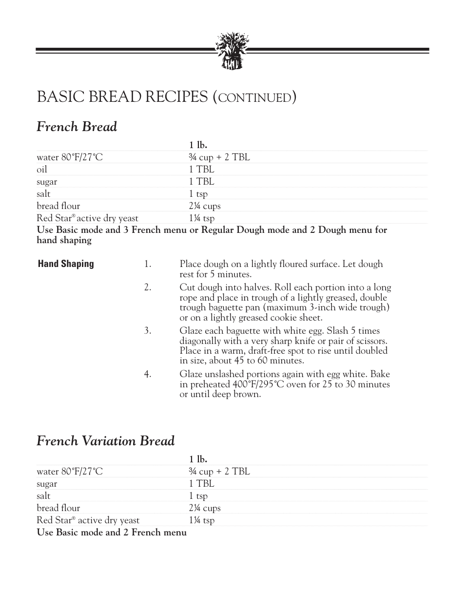Light wheat bread, Pumpernickel bread, Jalapeño bread | Potato bread, Basic bread recipes, French bread, French variation bread, Continued | Breadman BREAD BAKER TR2828G User Manual | Page 37 / 80