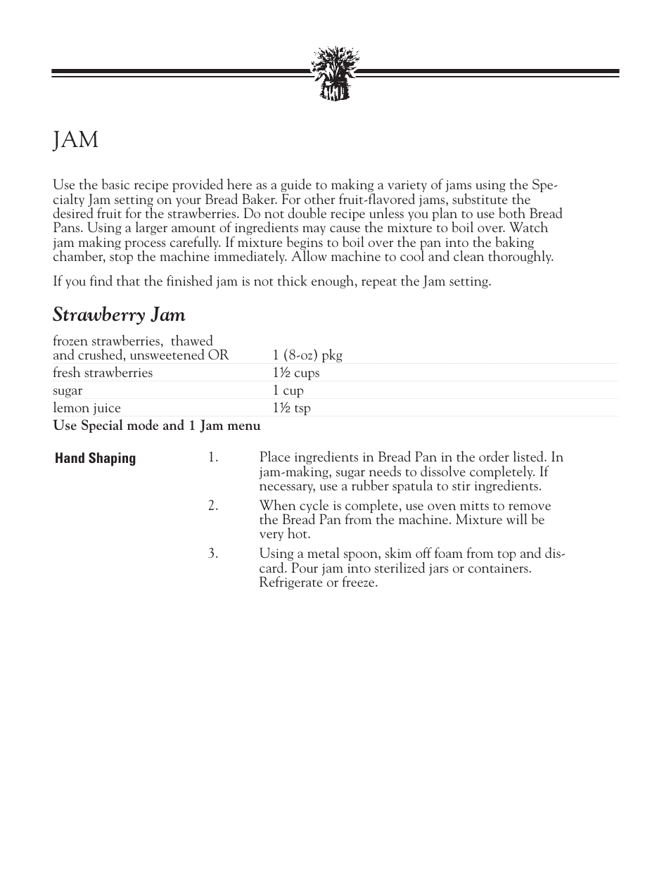 Carrot cake, Strawberry jam | Breadman BREAD BAKER TR2828G User Manual | Page 65 / 80