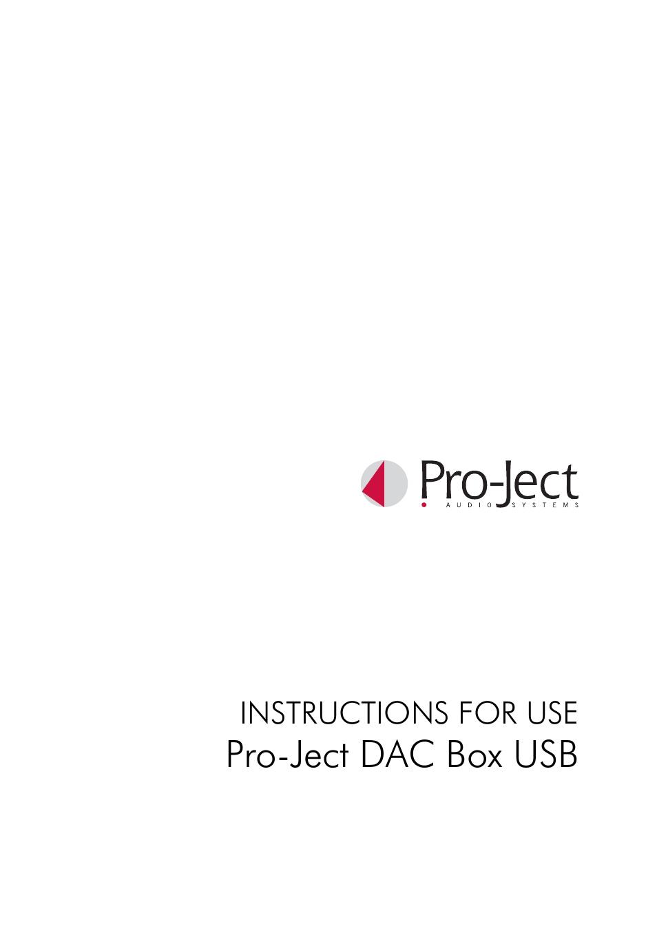 Pro-Ject Audio Systems DAC Box USB User Manual | 8 pages