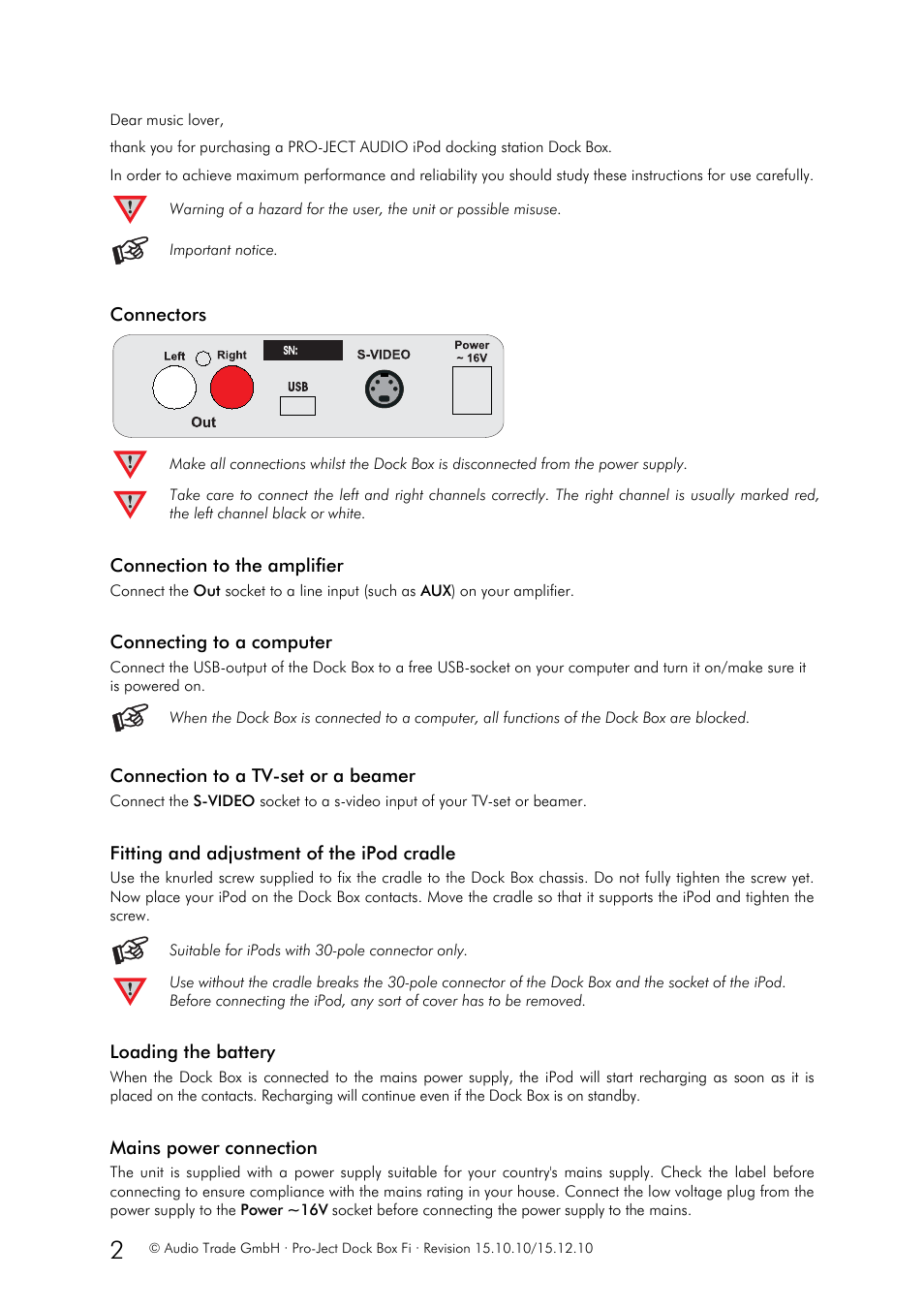 Pro-Ject Audio Systems Dock Box Fi User Manual | Page 2 / 4