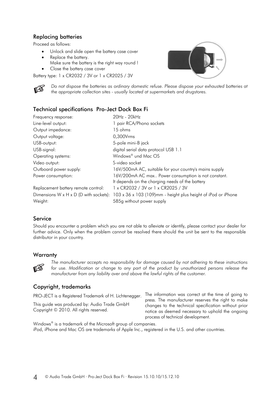 Pro-Ject Audio Systems Dock Box Fi User Manual | Page 4 / 4