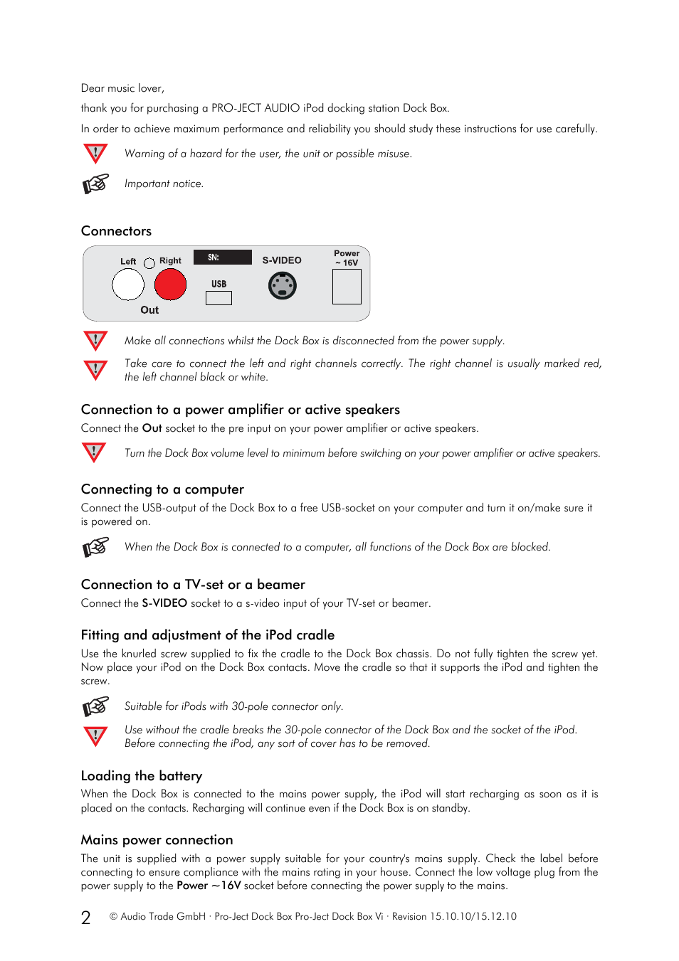 Pro-Ject Audio Systems Dock Box Vi User Manual | Page 2 / 4
