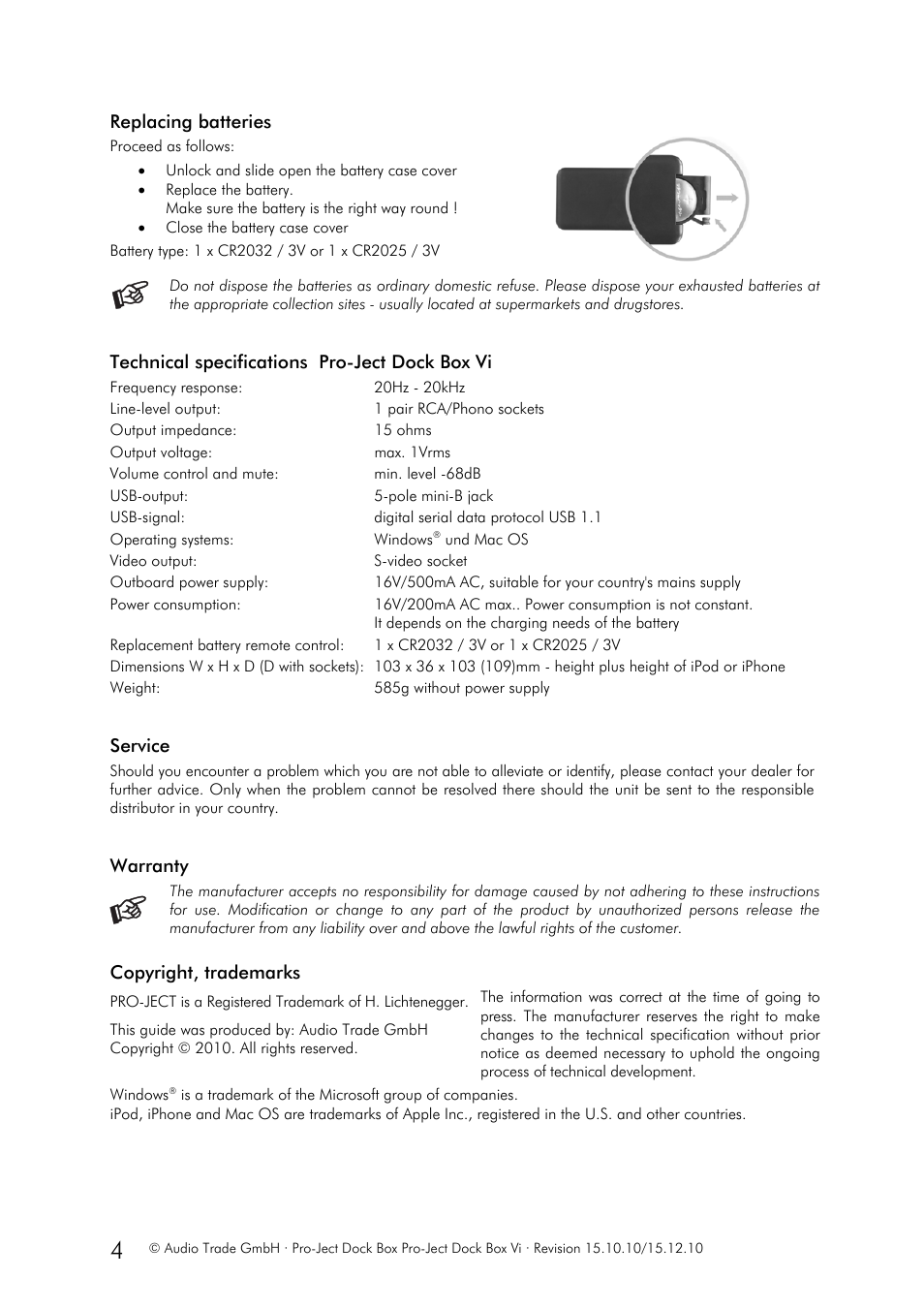 Pro-Ject Audio Systems Dock Box Vi User Manual | Page 4 / 4