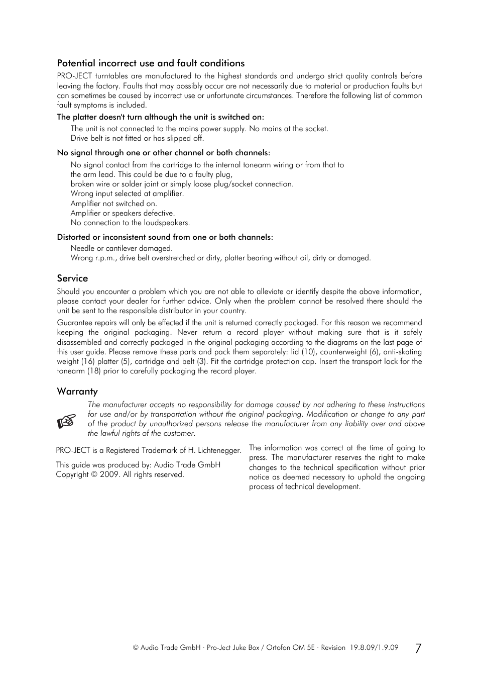 Pro-Ject Audio Systems Juke Box User Manual | Page 7 / 8