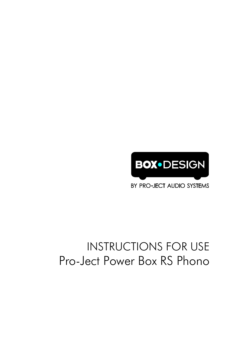 Pro-Ject Audio Systems Power Box RS Phono User Manual | 3 pages