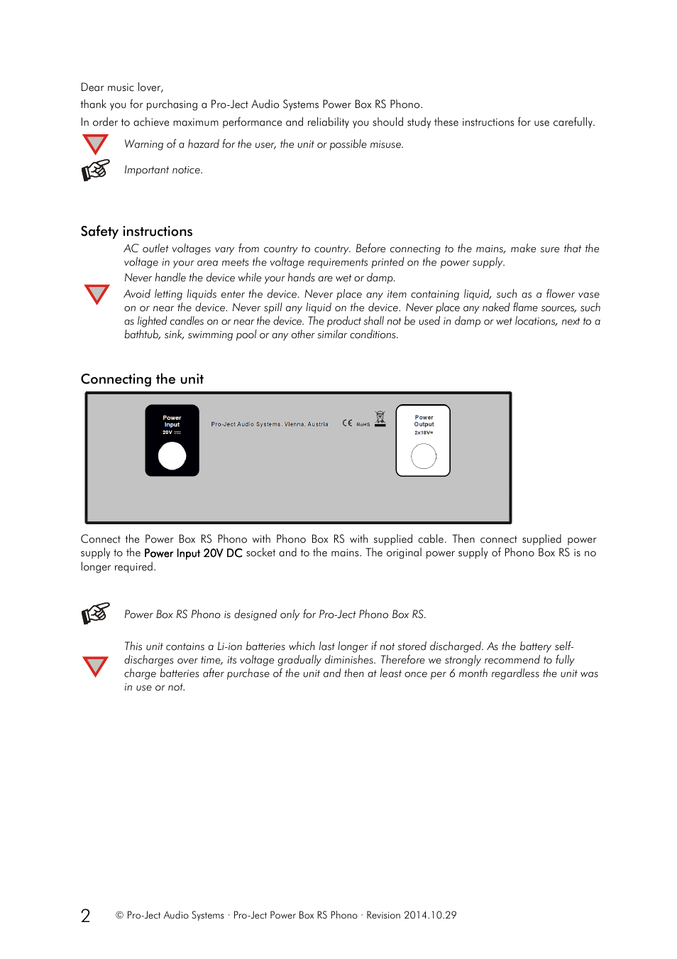 Pro-Ject Audio Systems Power Box RS Phono User Manual | Page 2 / 3