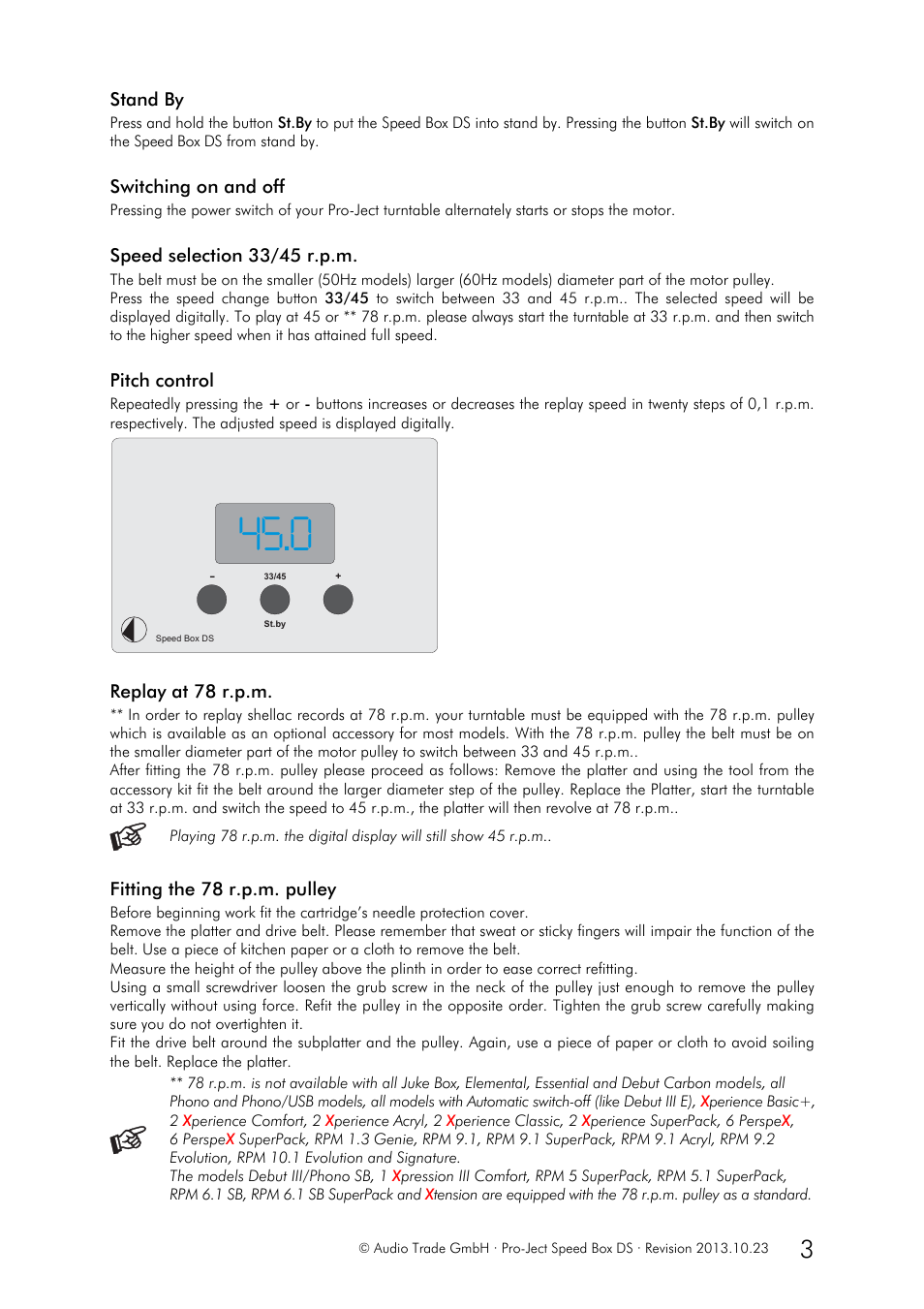 Pro-Ject Audio Systems Speed Box DS User Manual | Page 3 / 4