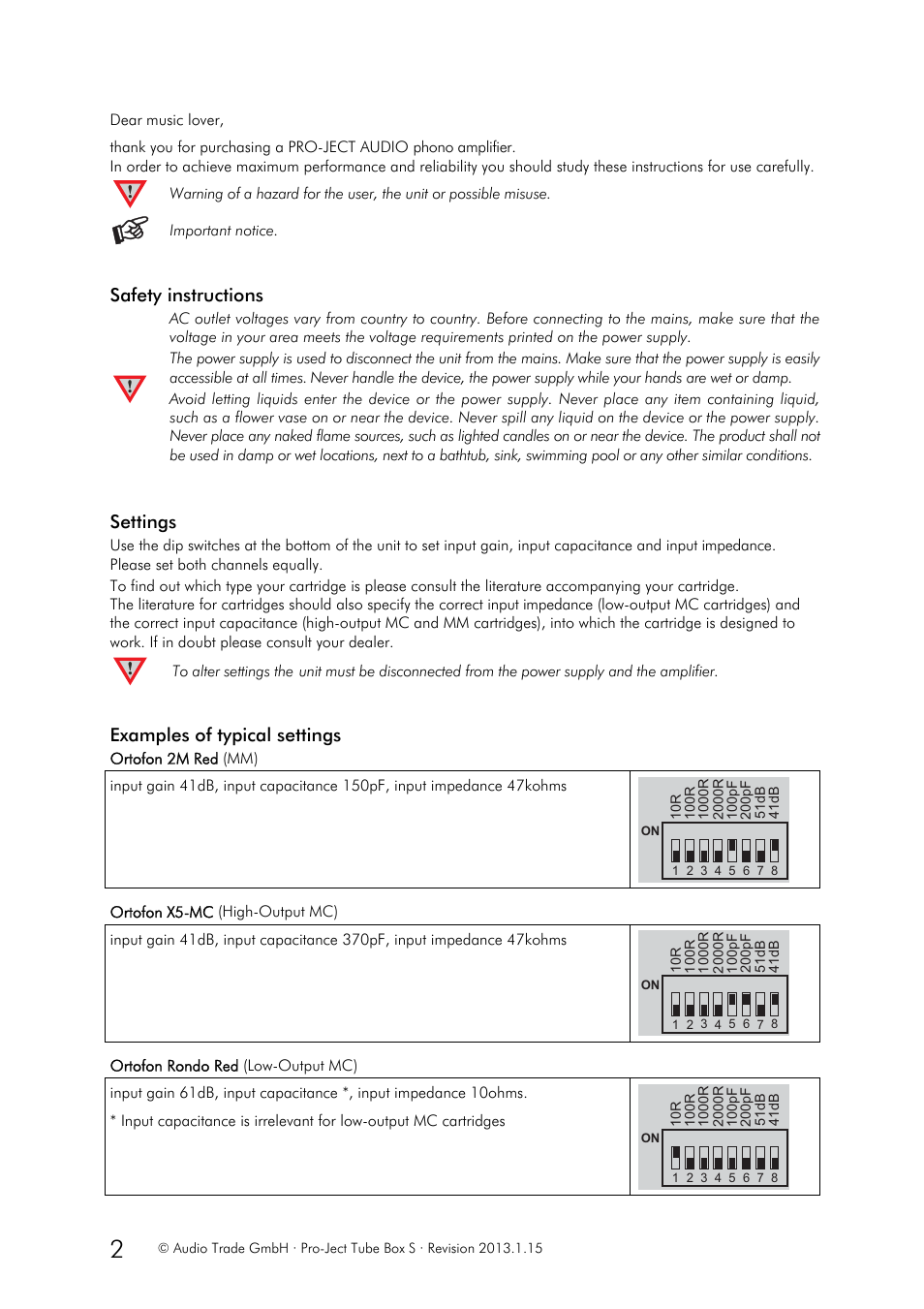 Pro-Ject Audio Systems Tube Box S User Manual | Page 2 / 5