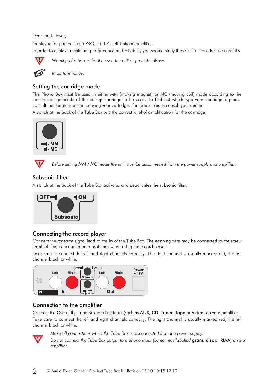 Pro-Ject Audio Systems Tube Box II User Manual | Page 2 / 3