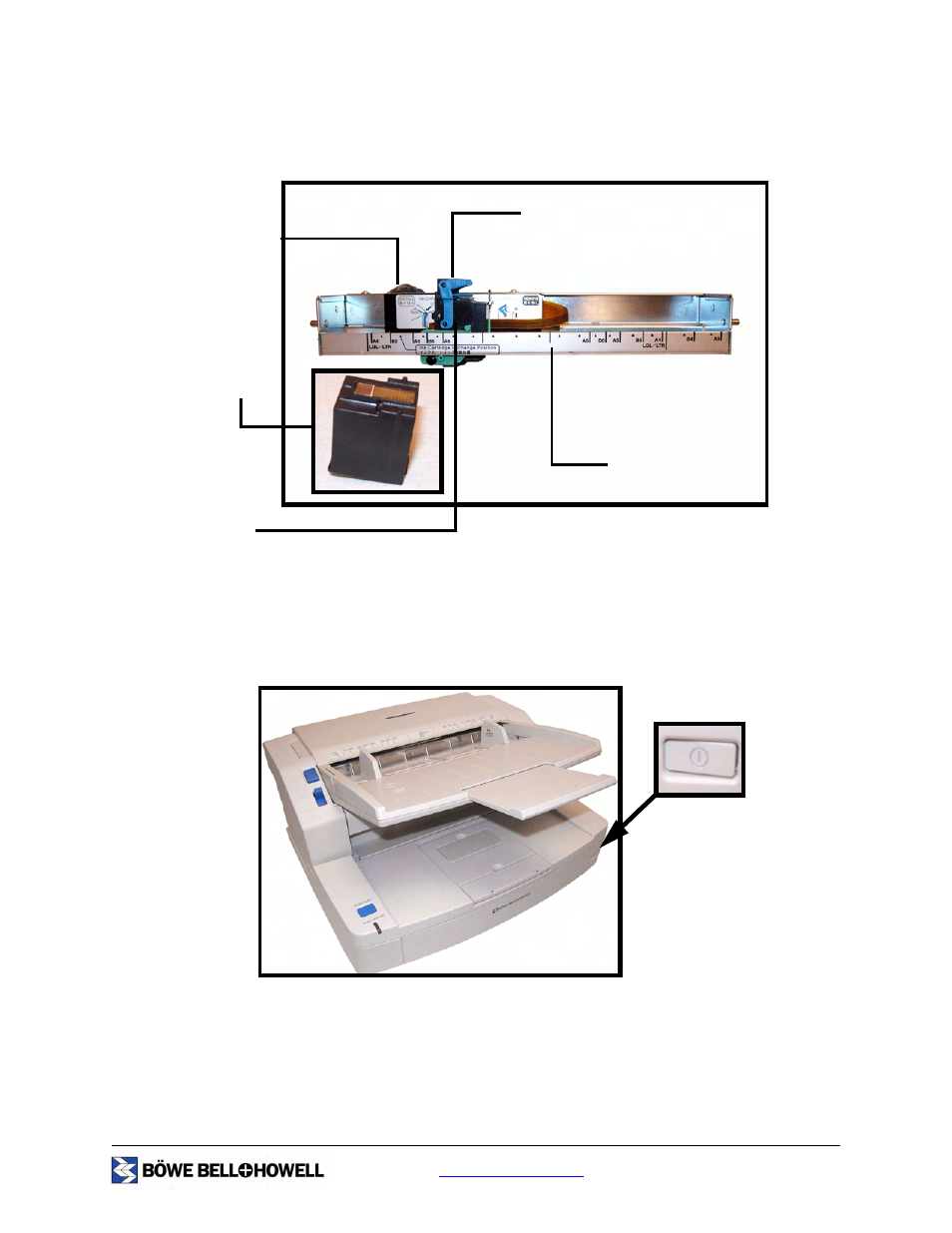 Component identification, Installing the imprinter unit | Bowe, Bell + Howell S006830 User Manual | Page 110 / 142