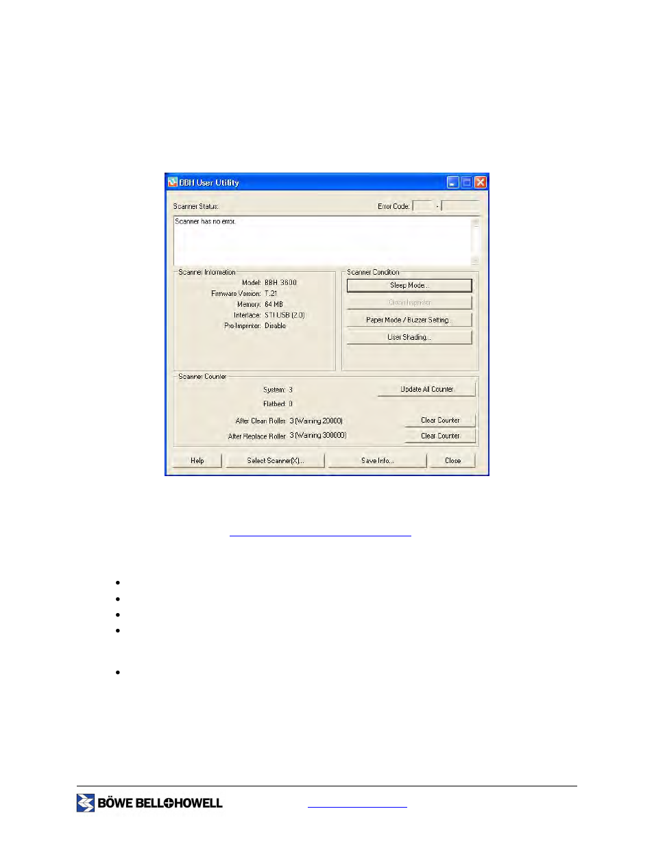 Functions and settings, User utility main dialog window | Bowe, Bell + Howell S006830 User Manual | Page 93 / 142