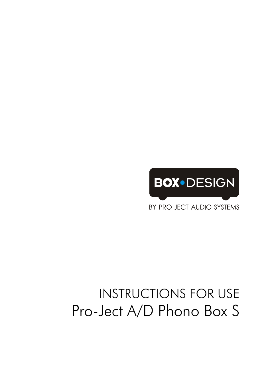 Pro-Ject Audio Systems A/D Phono Box S User Manual | 5 pages