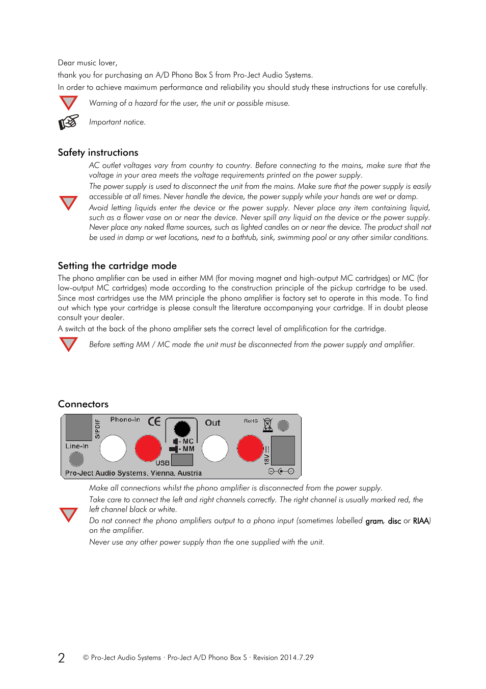 Pro-Ject Audio Systems A/D Phono Box S User Manual | Page 2 / 5