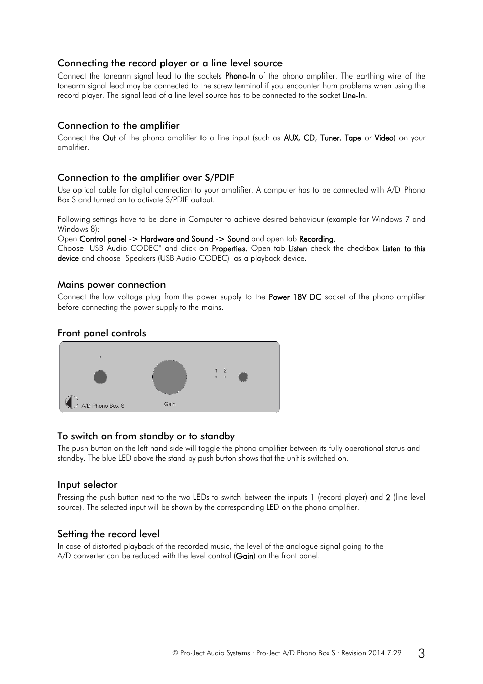 Pro-Ject Audio Systems A/D Phono Box S User Manual | Page 3 / 5