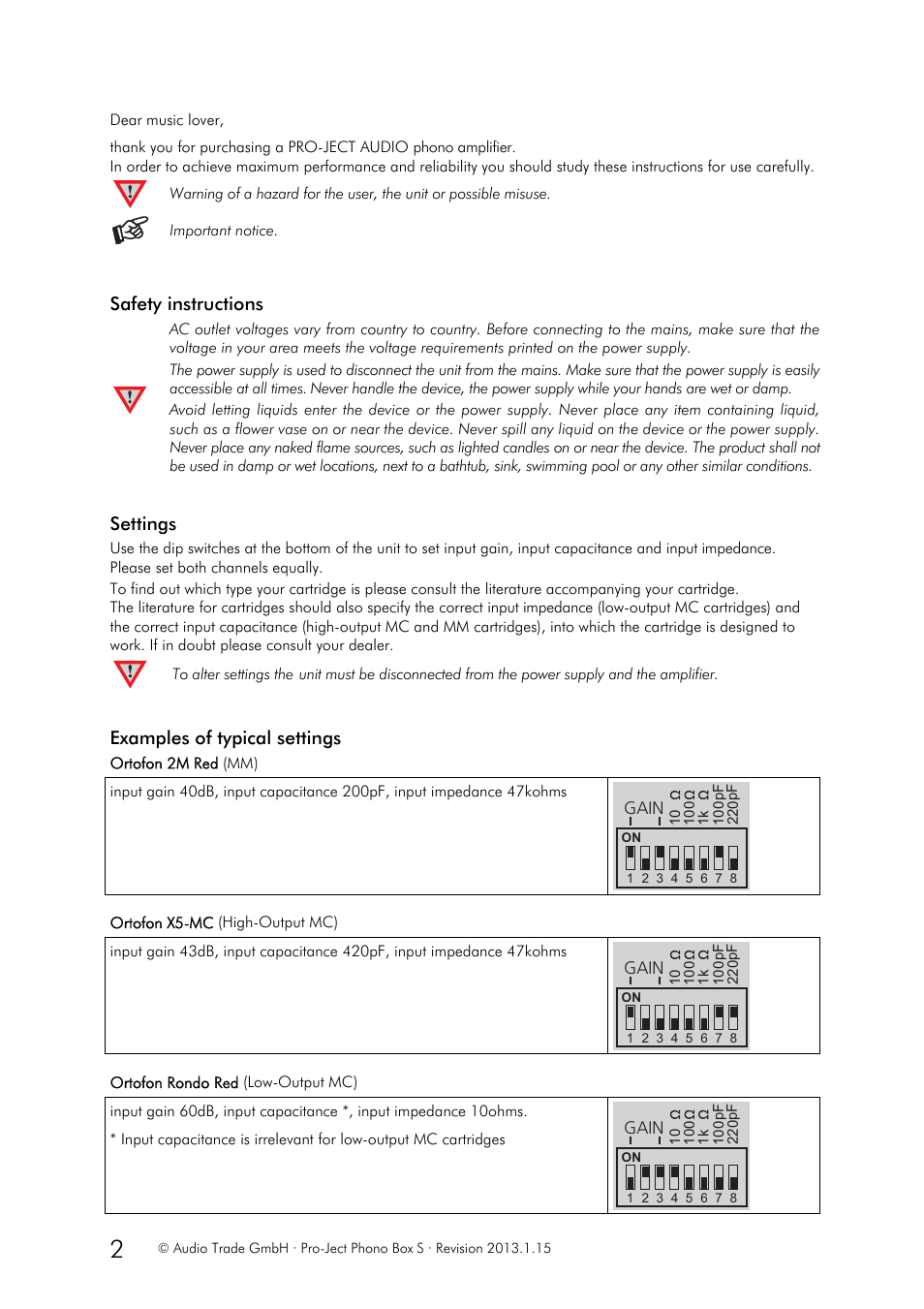 Pro-Ject Audio Systems Phono Box S User Manual | Page 2 / 5