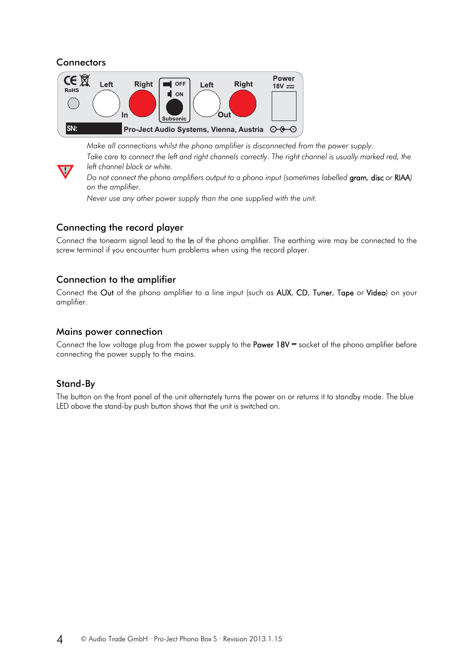 Pro-Ject Audio Systems Phono Box S User Manual | Page 4 / 5