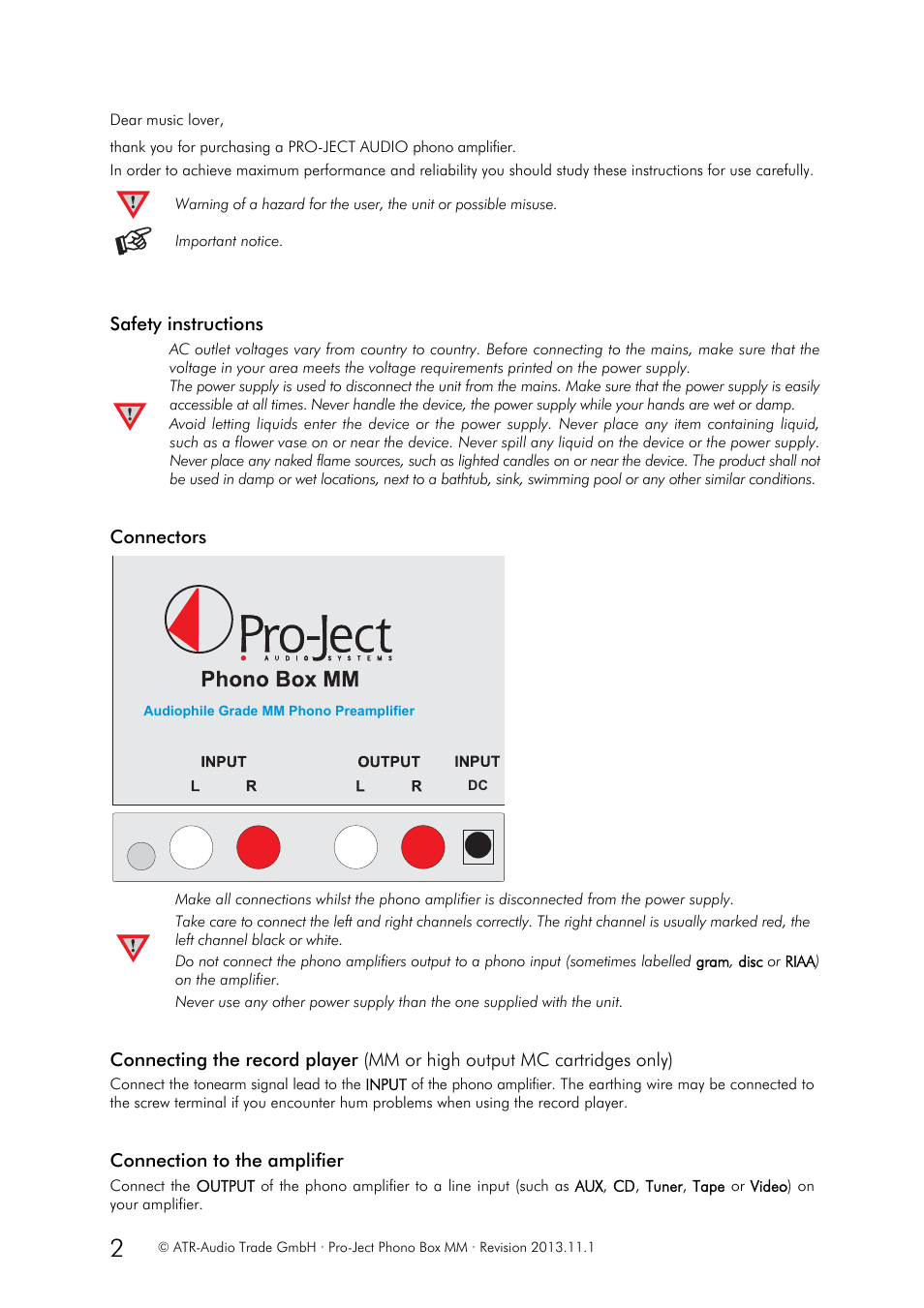 Pro-Ject Audio Systems Phono Box MM User Manual | Page 2 / 3