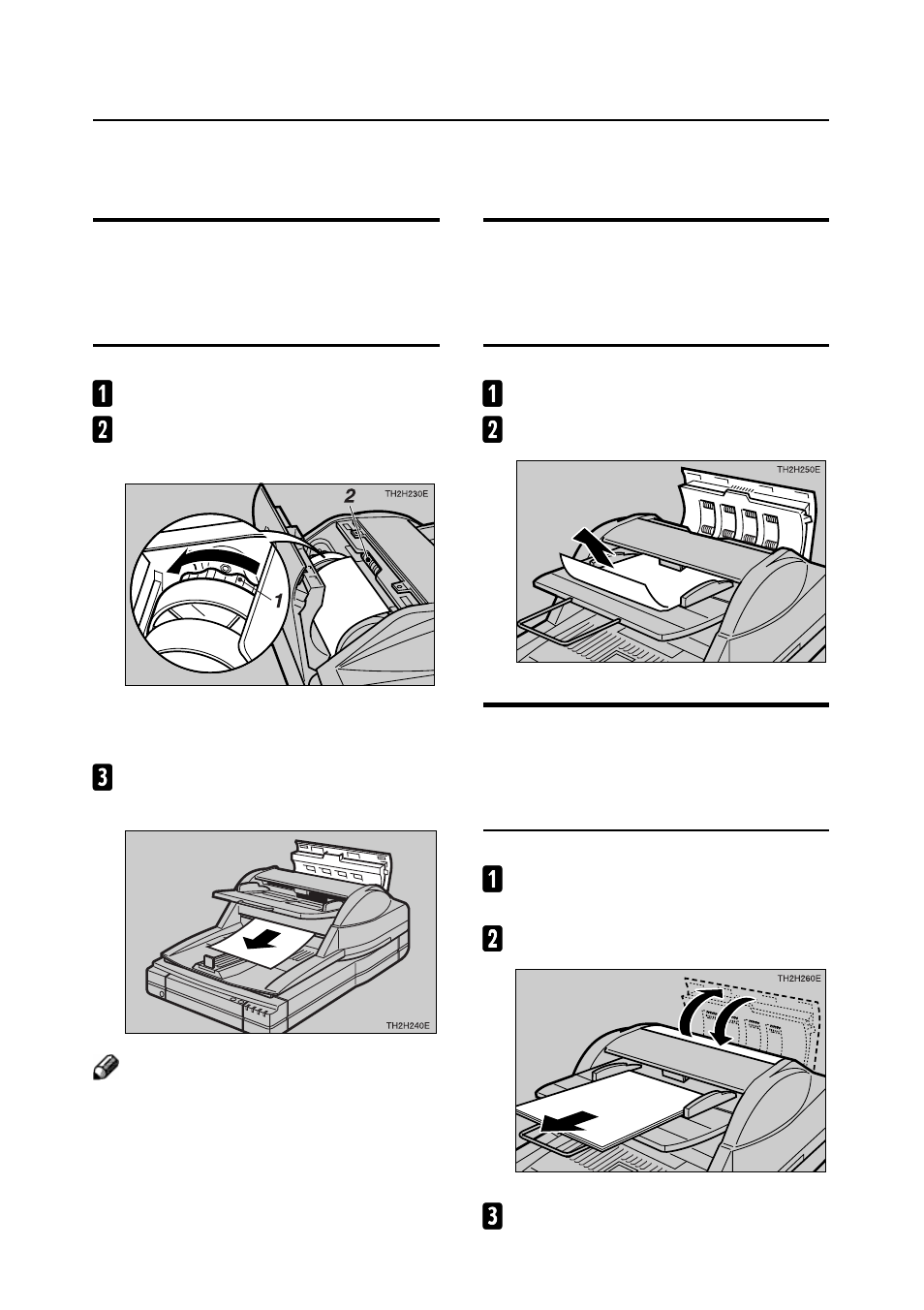 Procedures to correct errors in the adf, When an original was not output properly from, The auto document feeder (adf) | When there is a problem with the operation of, The document table, The original gets dirty, Replacing the ink ribbon, Aaa aa, Bbb bb, Ccc cc | Bowe, Bell + Howell S004011 User Manual | Page 40 / 71