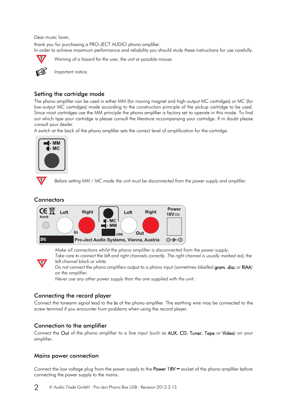 Pro-Ject Audio Systems Phono Box USB User Manual | Page 2 / 4