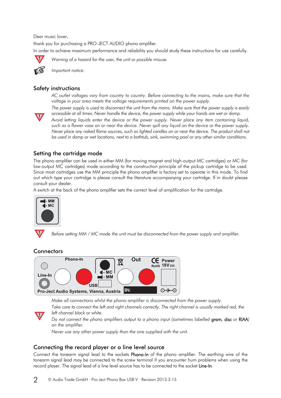 Pro-Ject Audio Systems Phono Box USB V User Manual | Page 2 / 4