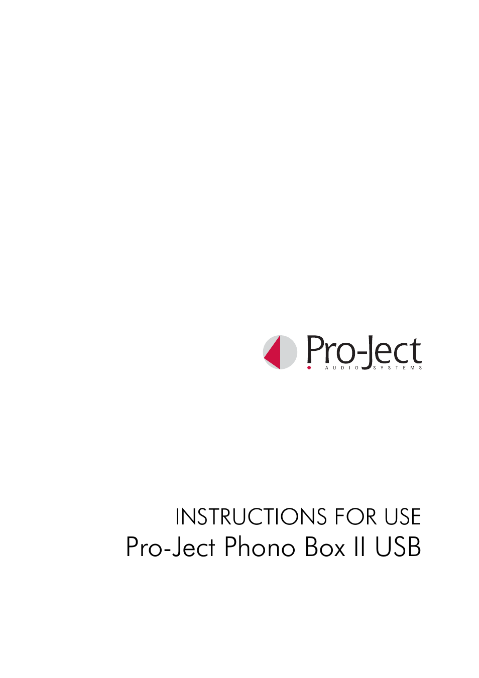 Pro-Ject Audio Systems Phono Box II USB User Manual | 6 pages
