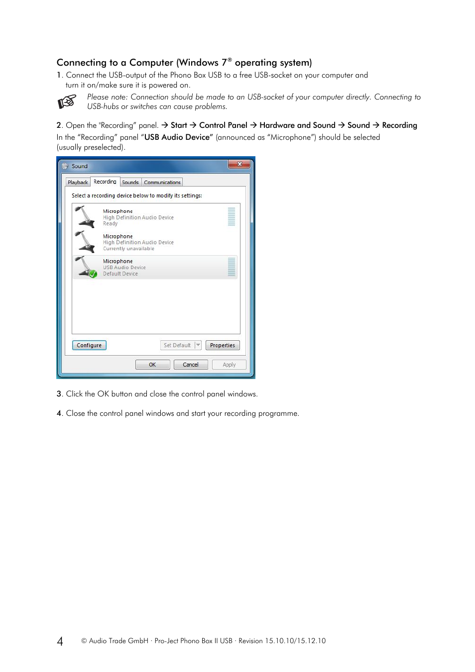 Pro-Ject Audio Systems Phono Box II USB User Manual | Page 4 / 6